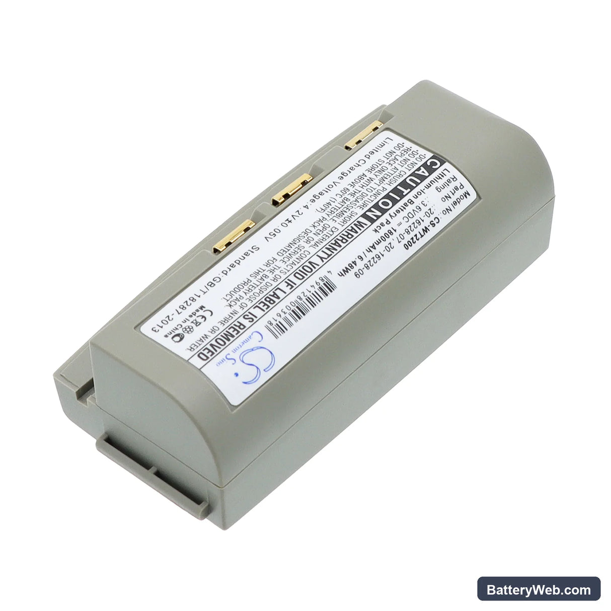 Symbol WSS1000 Replacement Battery, 3.6V, 1800mAh, Li-ion 2