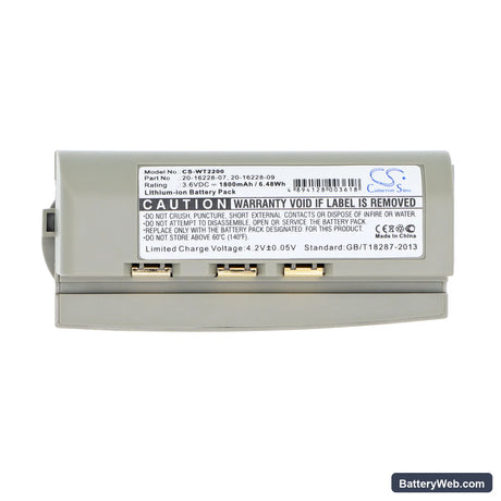 Symbol WSS1000 Replacement Battery, 3.6V, 1800mAh, Li-ion 5