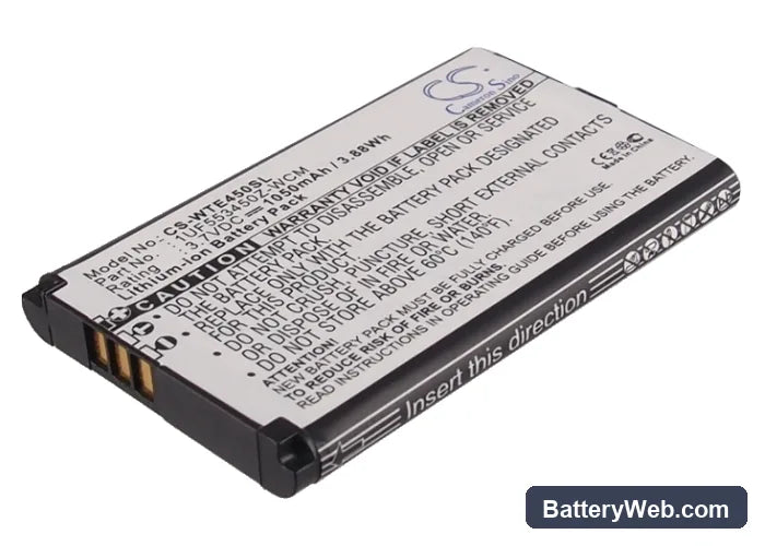 Wacom Intuos5 Touch Replacement Battery, 3.7V, 1050mAh, Li-ion 1