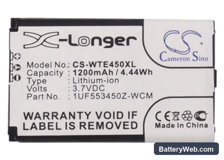 Bamboo CTH-470K-xx Replacement Battery, 3.7V, 1200mAh, Li-ion 5