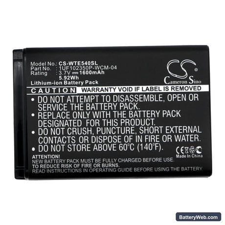 Wacom Intuos4 wireless Replacement Battery, 3.7V, 1600mAh, Li-ion 3