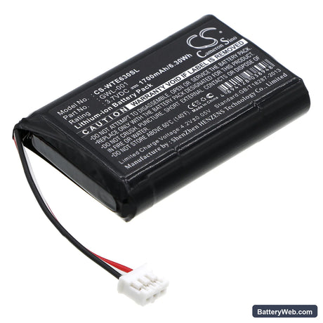 Wacom CTE630BT Graphire Wireless Pen Tablet Replacement Battery, 3.7V, 1700mAh, Li-ion 1