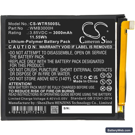 WALTON Primo R5 Replacement Battery, 3.85V, 3000mAh, Li-Polymer 3