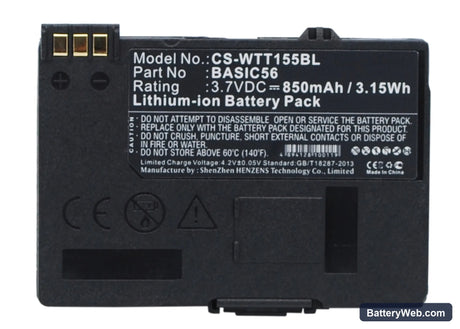 Way Systems MTT 1510 Replacement Battery, 3.7V, 850mAh, Li-ion 1