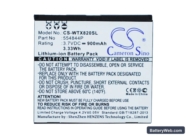 WayteQ X820 Replacement Battery, 3.7V, 800mAh, Li-ion 1