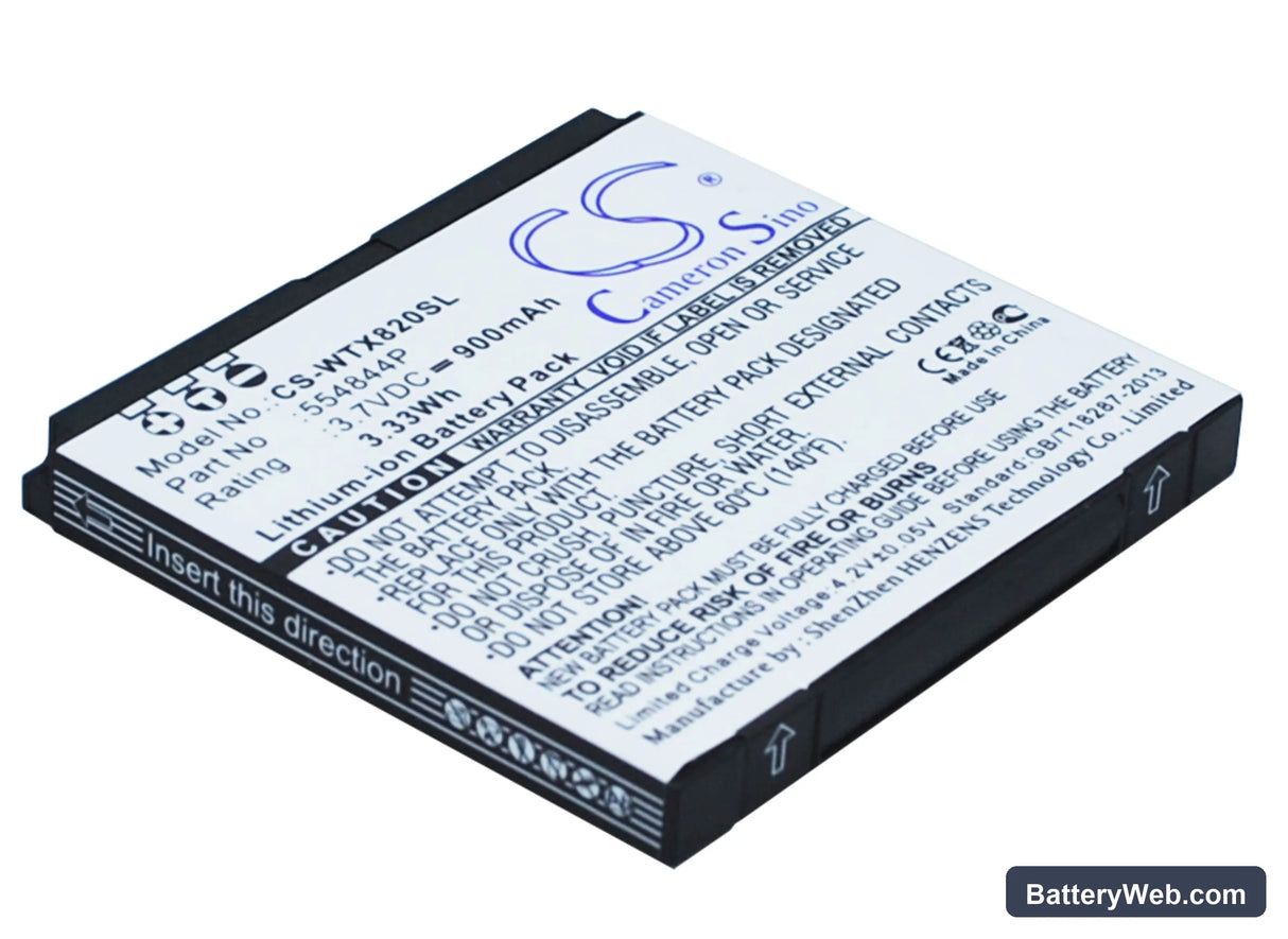 WayteQ X820 Replacement Battery, 3.7V, 800mAh, Li-ion 2