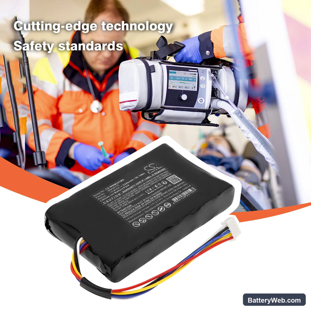 Weinmann Meduvent Standard Replacement Battery, 10.8V, 5200mAh, Li-ion 6