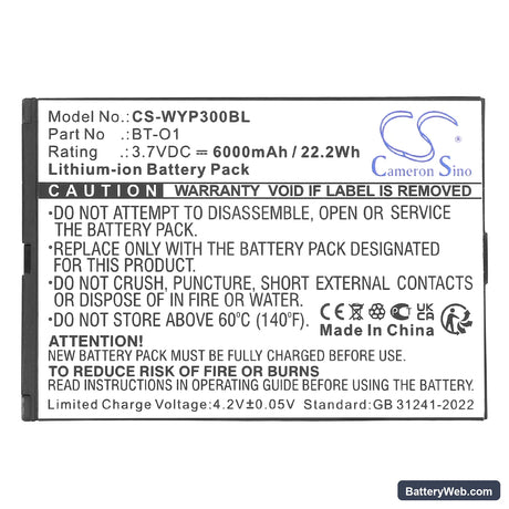 Wiseasy P3 Replacement Battery, 3.7V, 6000mAh, Li-ion 5