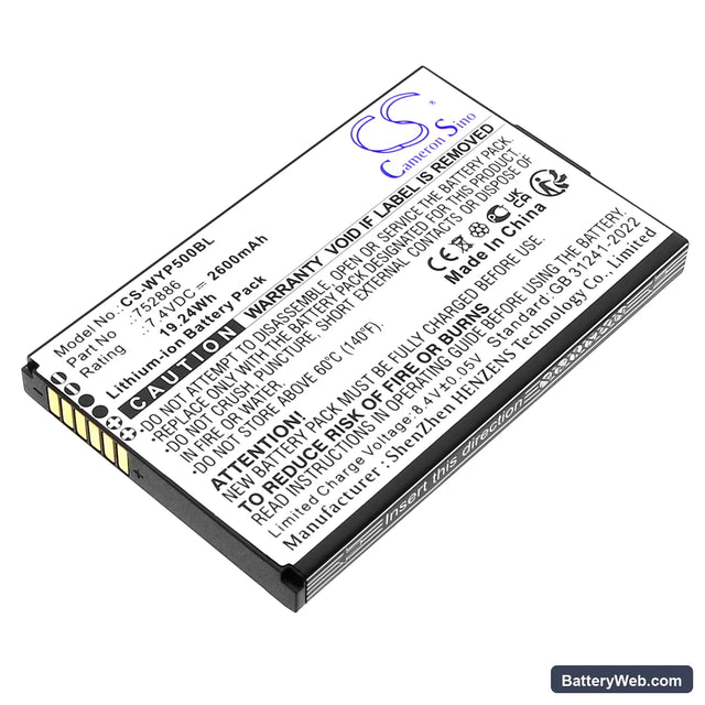 Wiseasy N6 Replacement Battery, 7.4V, 2600mAh, Li-ion 1