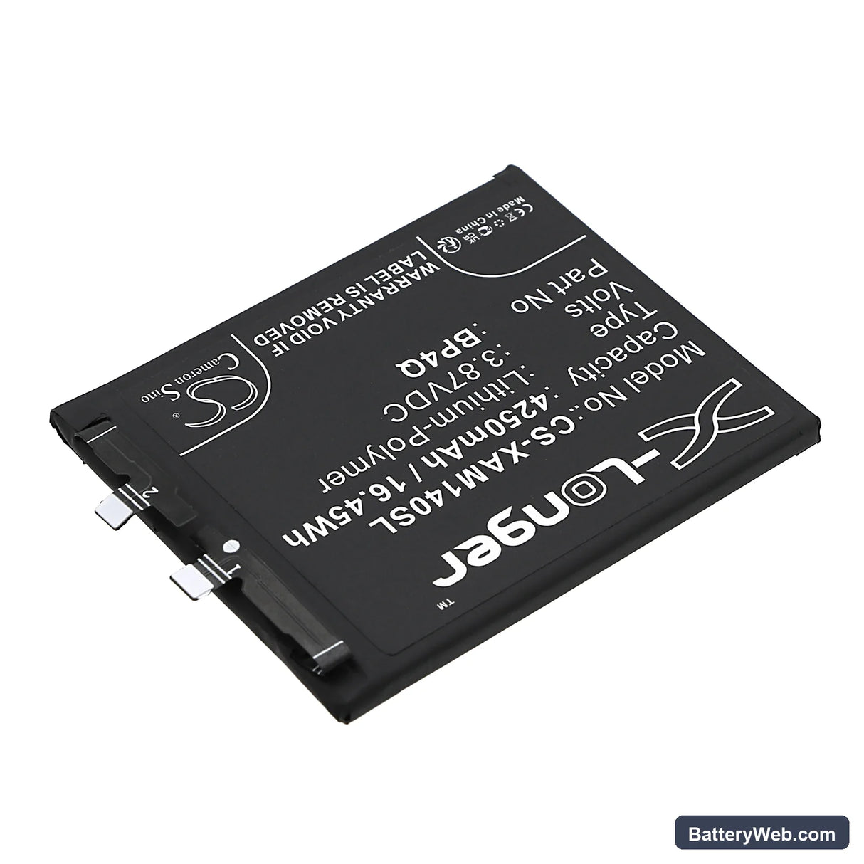 Xiaomi 14 Replacement Battery, 3.87V, 4250mAh, Li-Polymer 2