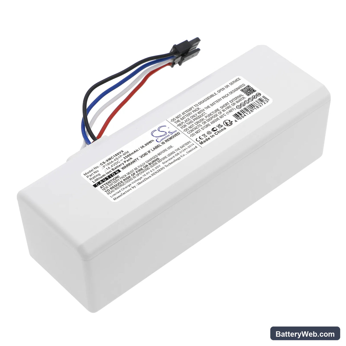 Xiaomi Roborock 1C Replacement Battery, 14.4V, 2500mAh, Li-ion 1