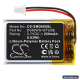 XP Metal Detectors WS6 Replacement Battery, 3.7V, 250mAh, Li-Polymer 3