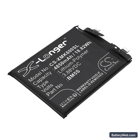 Xiaomi K60 Ultra Replacement Battery, 3.88V, 4850mAh, Li-Polymer 1