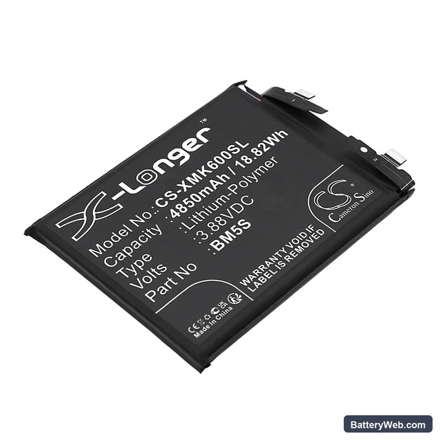 Xiaomi K60 Ultra Replacement Battery, 3.88V, 4850mAh, Li-Polymer 1
