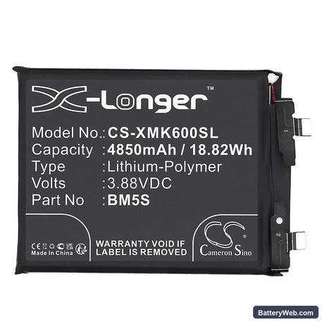 Xiaomi K60 Ultra Replacement Battery, 3.88V, 4850mAh, Li-Polymer 3