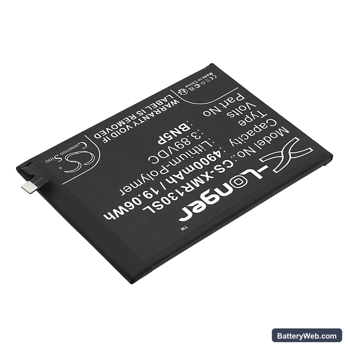 Redmi Note 13 Replacement Battery, 3.89V, 4900mAh, Li-Polymer 2
