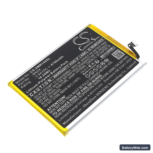 Xiaomi 2409BRN2CA Replacement Battery, 3.84V, 4750mAh, Li-Polymer 1