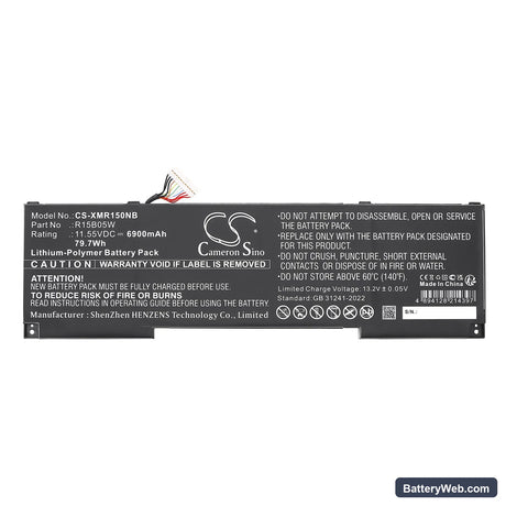 Xiaomi Notebook Pro X 15 Replacement Battery, 11.55V, 6900mAh, Li-Polymer 3