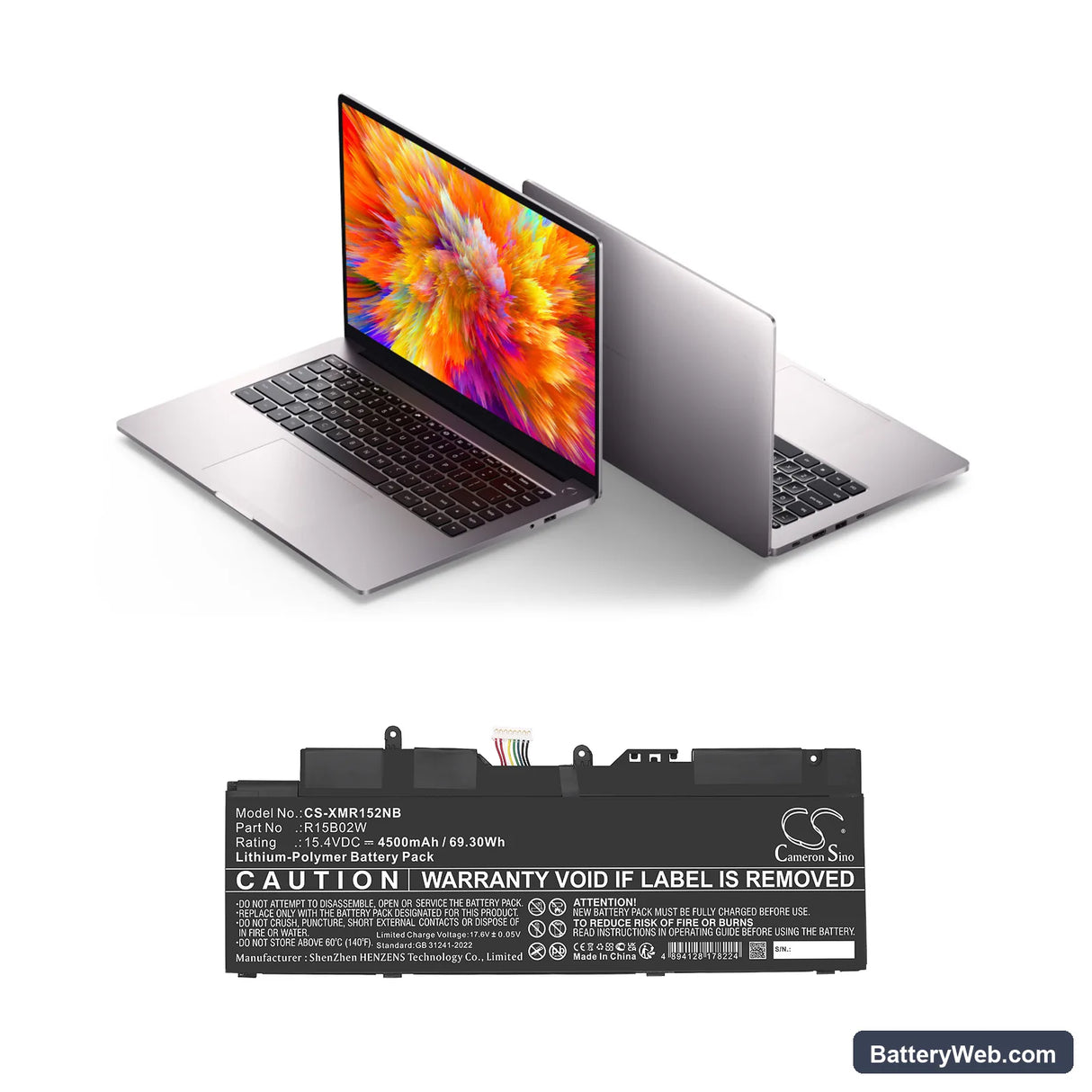 Xiaomi RedmiBook Pro 15 2021 Replacement Battery, 15.4V, 4500mAh, Li-Polymer 6