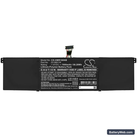Xiaomi Pro 15.6 (A58511DD/CN) Replacement Battery, 7.6V, 7800mAh, Li-Polymer 3