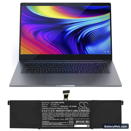 Xiaomi Pro 15.6 (A58511DD/CN) Replacement Battery, 7.6V, 7800mAh, Li-Polymer 5
