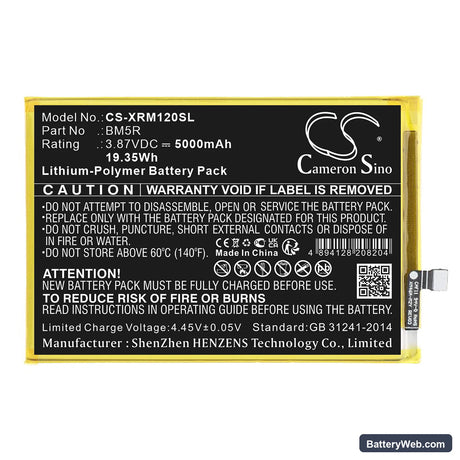 Redmi 12 5G Replacement Battery, 3.87V, 5000mAh, Li-Polymer 1