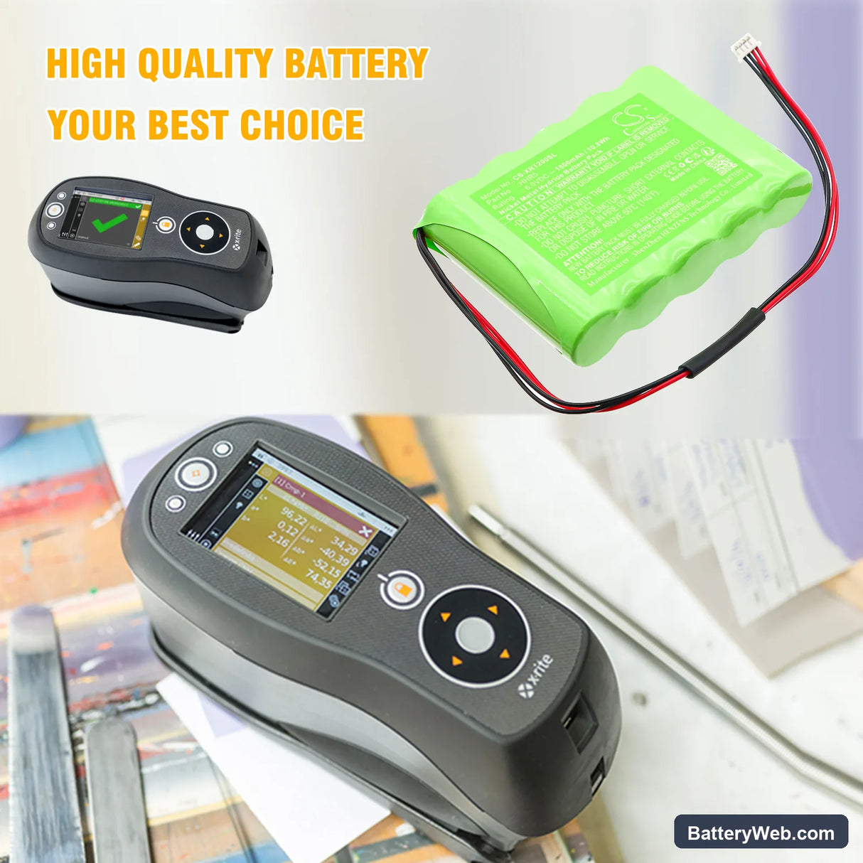 X-Rite CCD4 Replacement Battery, 6V, 1800mAh, Ni-MH 6