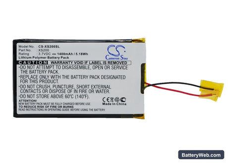 Archos Gmini XS200 Replacement Battery, 3.7V, 1400mAh, Li-ion 1