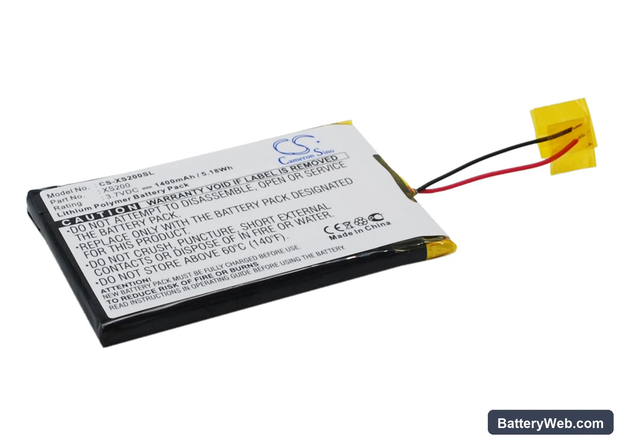 Archos Gmini XS200 Replacement Battery, 3.7V, 1400mAh, Li-ion 3