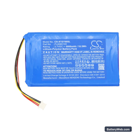 XTOOL AutoPropad Basic Key Programmer Replacement Battery, 3.7V, 5000mAh, Li-Polymer 3