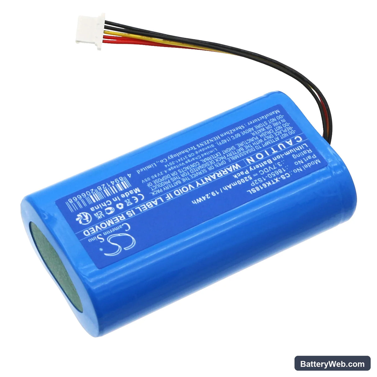 XTOOL InPlus IK618 Automotive Key Programmer Replacement Battery, 3.7V, 5200mAh, Li-ion 2