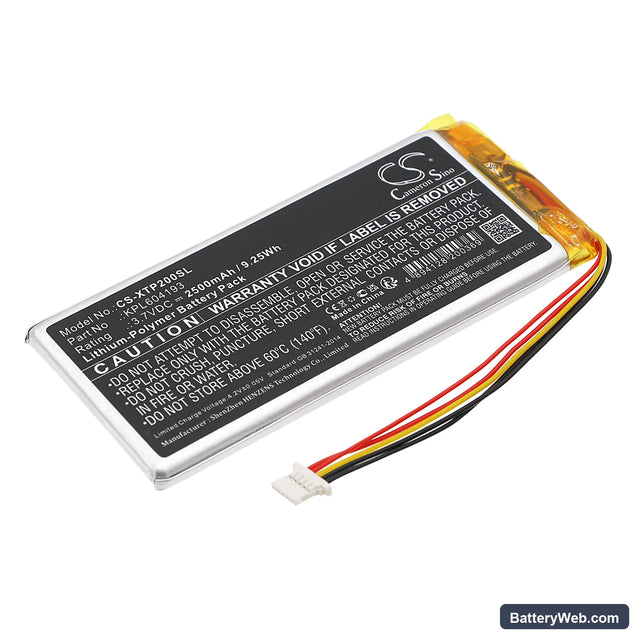 XTOOL TP200 Replacement Battery, 3.7V, 2500mAh, Li-Polymer 1