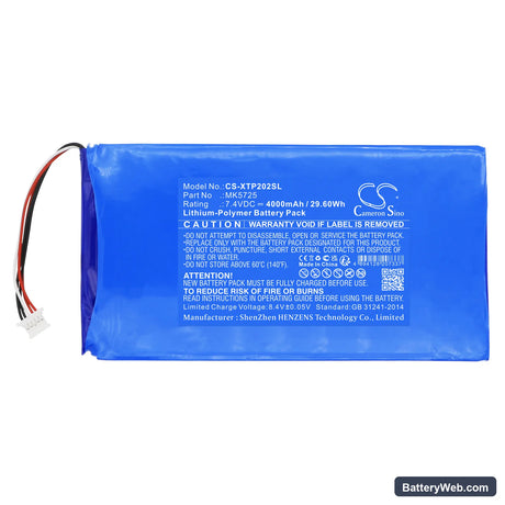 XTOOL X100 Pad2 Replacement Battery, 7.4V, 4000mAh, Li-Polymer 3