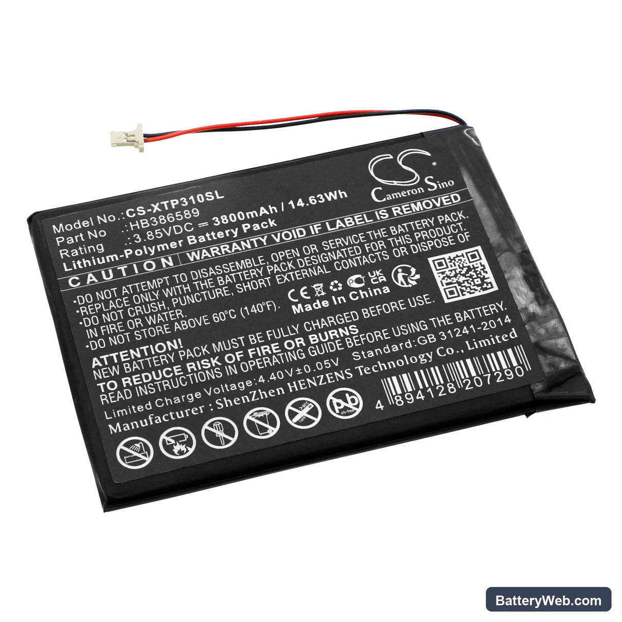 XTOOL X100PAD AUTO Key Programmer Tablet Replacement Battery, 3.85V, 3800mAh, Li-Polymer 1