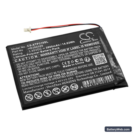 XTOOL X100PAD AUTO Key Programmer Tablet Replacement Battery, 3.85V, 3800mAh, Li-Polymer 1