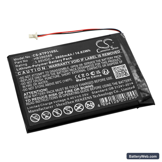 XTOOL X100PAD AUTO Key Programmer Tablet Replacement Battery, 3.85V, 3800mAh, Li-Polymer 1