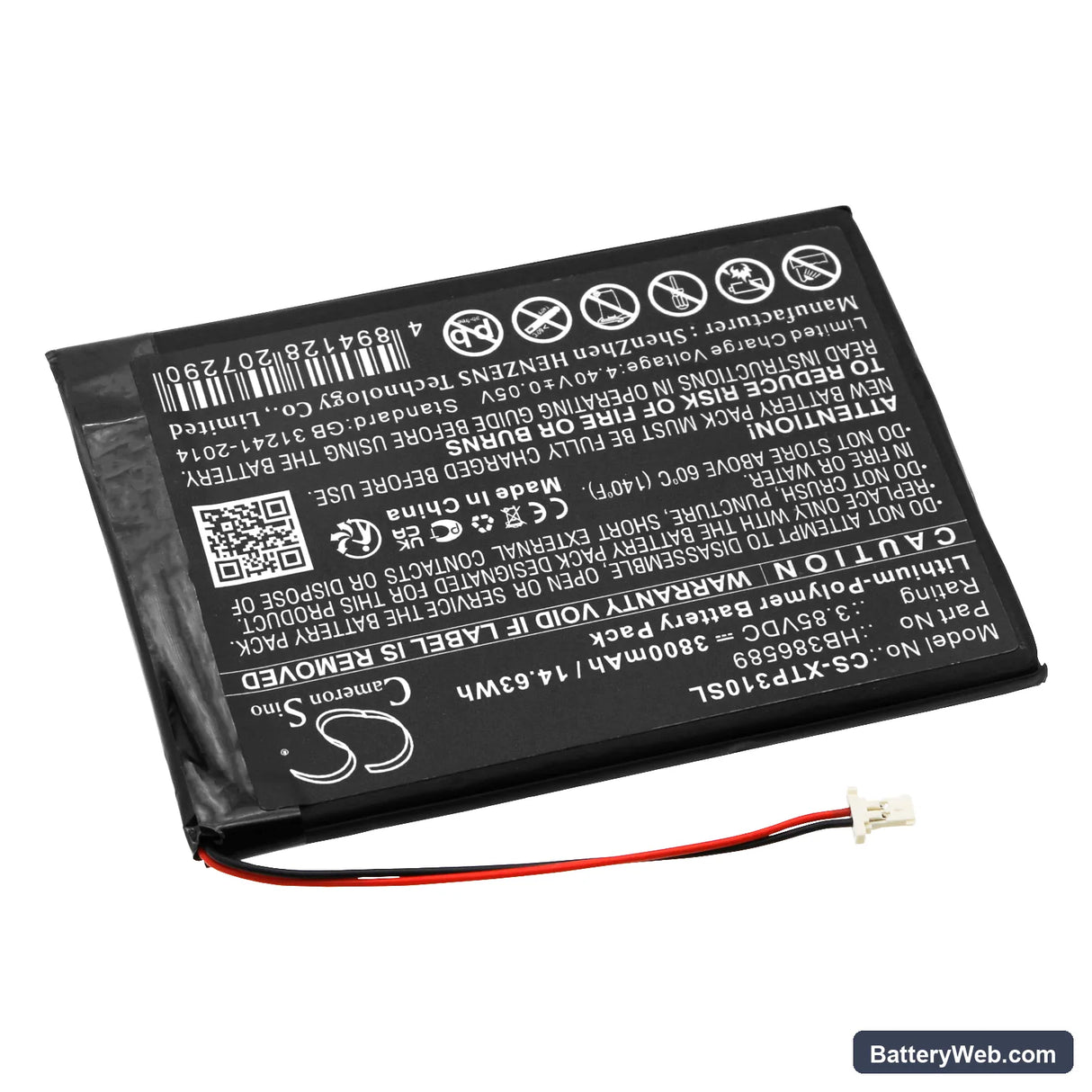 XTOOL X100PAD AUTO Key Programmer Tablet Replacement Battery, 3.85V, 3800mAh, Li-Polymer 2