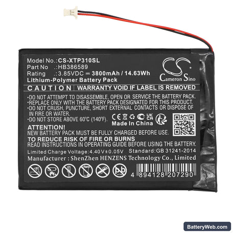XTOOL X100PAD AUTO Key Programmer Tablet Replacement Battery, 3.85V, 3800mAh, Li-Polymer 3