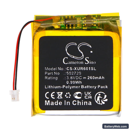 Xvive U6 Wireless Microphone Transmitter Replacement Battery, 3.8V, 260mAh, Li-Polymer 3