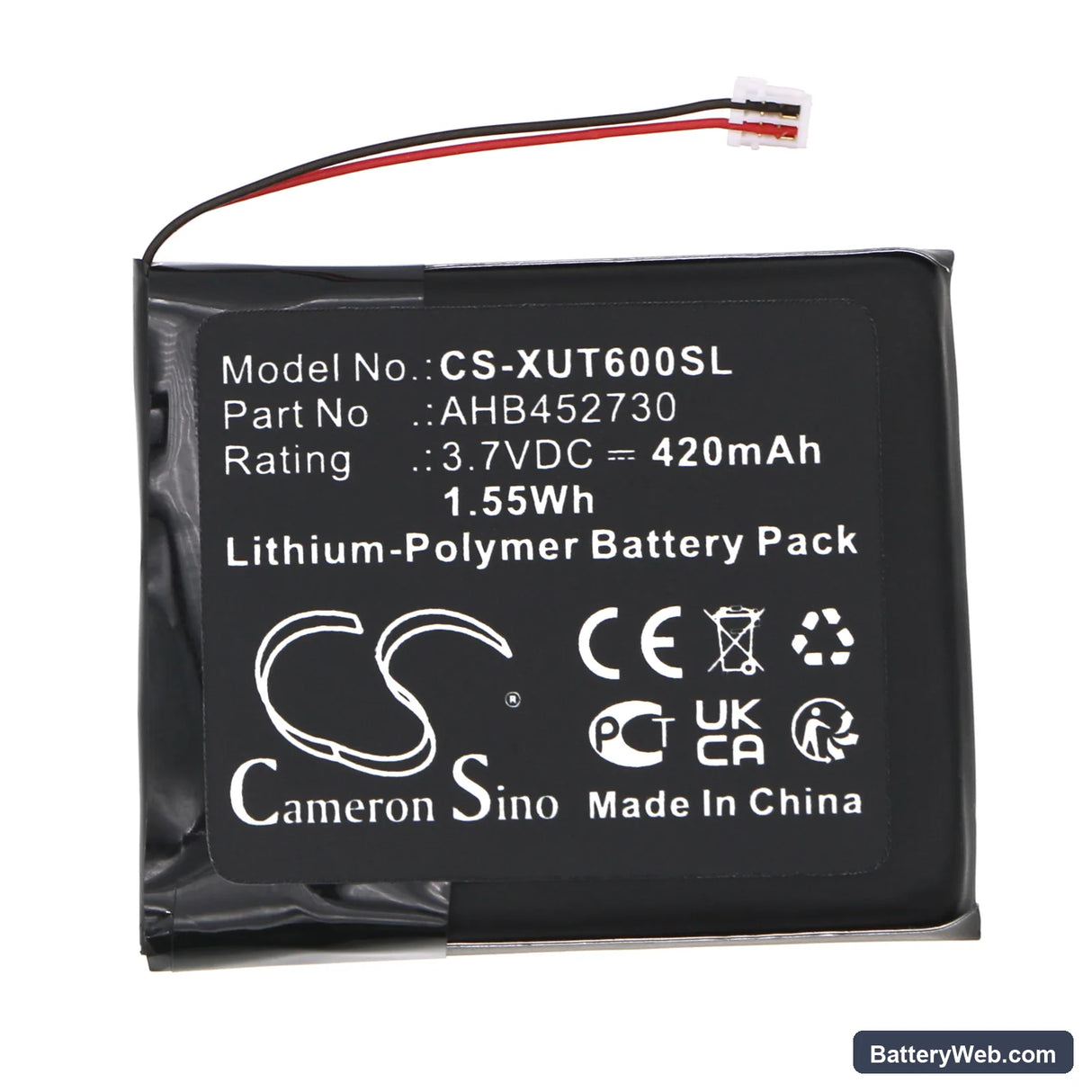 Xvive U6 Wireless Microphone Receiver Replacement Battery, 3.7V, 420mAh, Li-Polymer 3