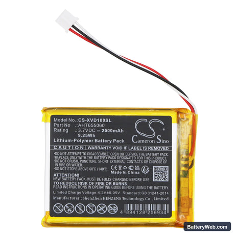 Xhorse VVDI Key Tool Max Programming Device Replacement Battery, 3.7V, 2500mAh, Li-Polymer 3
