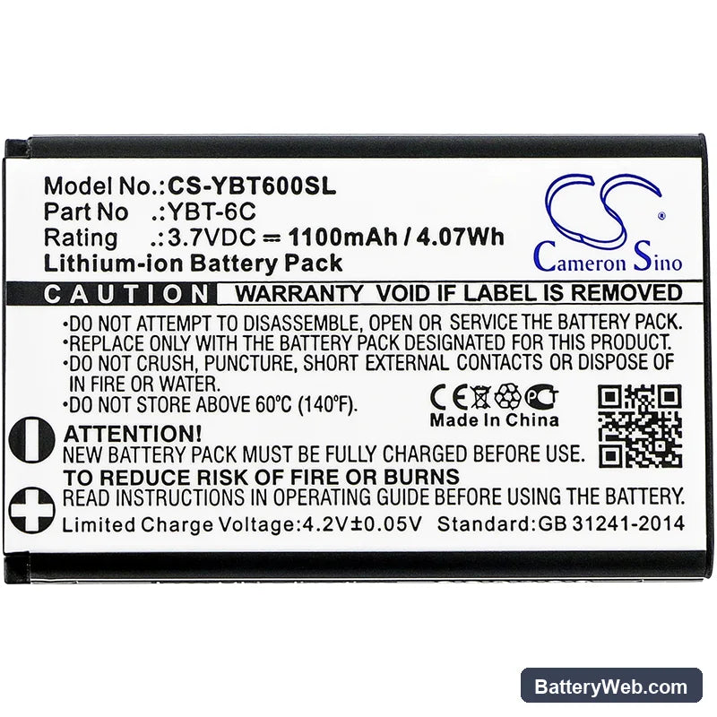 Custom Battery Pack Replacement Battery, 3.7V, 1100mAh, Li-ion 3