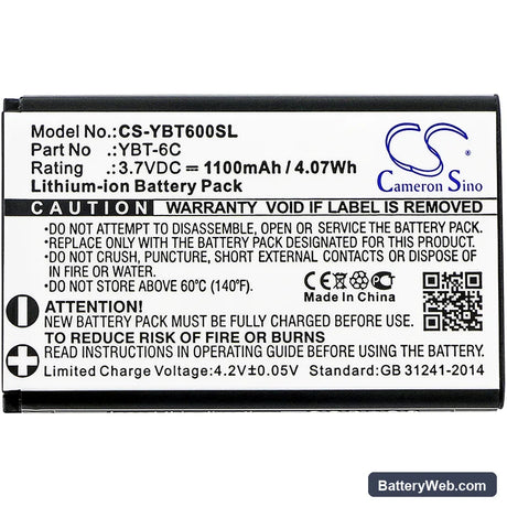 Custom Battery Pack Replacement Battery, 3.7V, 1100mAh, Li-ion 3