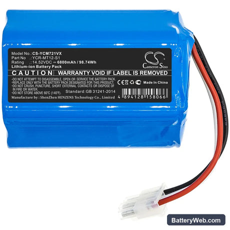 Miele Scout RX2 120 Replacement Battery, 14.52V, 6800mAh, Li-ion 3