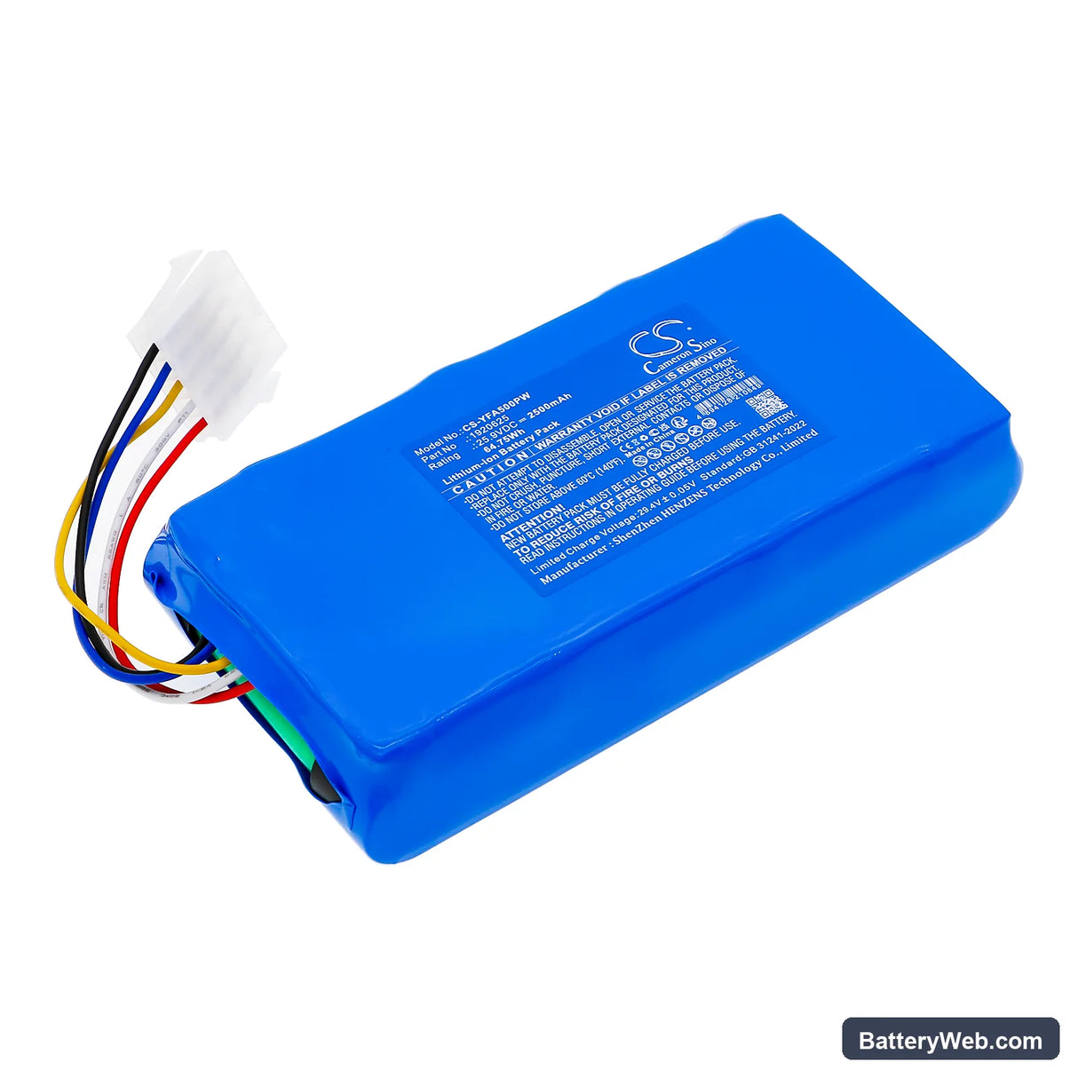 Yard Force Classic 500 Replacement Battery, 25.9V, 2500mAh, Li-ion 1