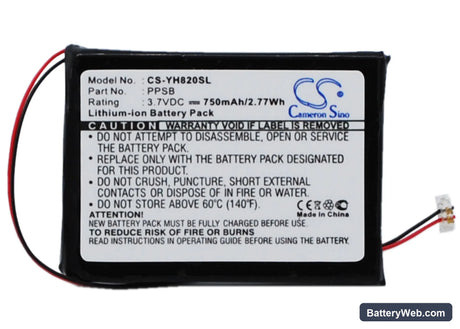 Samsung YEEP YH-820 Replacement Battery, 3.7V, 750mAh, Li-ion 1