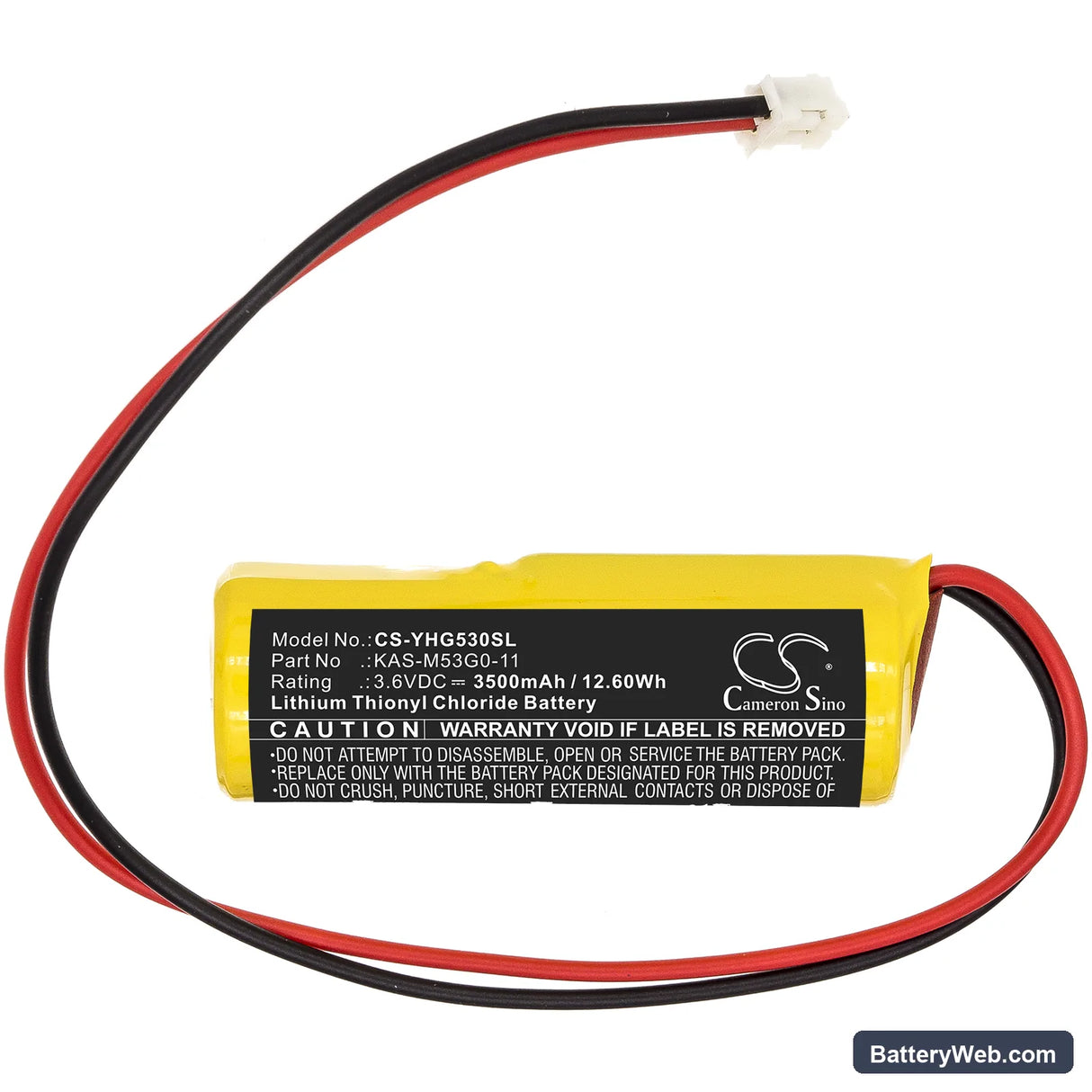 Yamaha KAS-M53G0-10 Replacement Battery, 3.6V, 3500mAh, Li-SOCl2 3