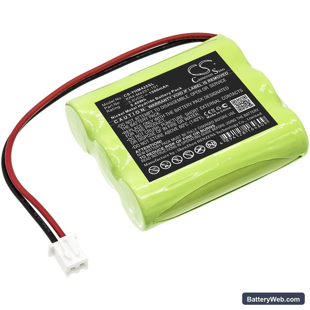Yamaha KR4-M4251-101 Replacement Battery, 3.6V, 1500mAh, Ni-MH 1