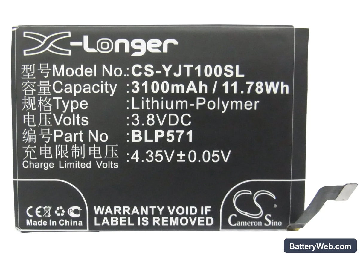 OnePlus One Replacement Battery, 3.8V, 3100mAh, Li-Polymer 5