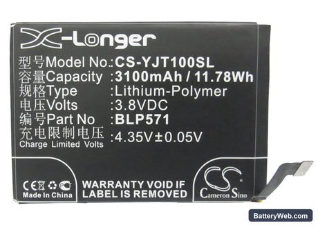 OnePlus One Replacement Battery, 3.8V, 3100mAh, Li-Polymer 5